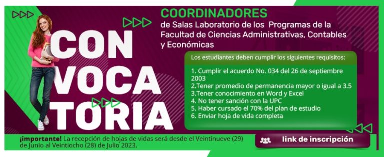 CONVOCATORIAS PARA COORDINADORES DE LAS SALAS DE LABORATORIO DE LOS PROGRAMAS FACE