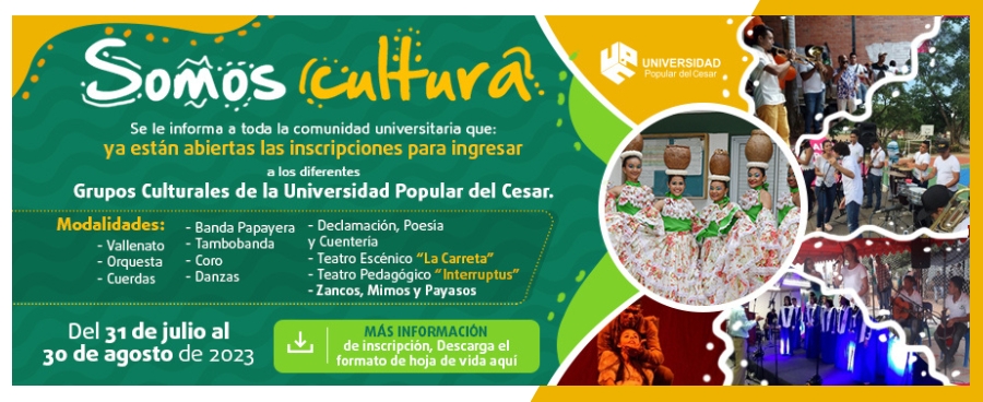 INSCRIPCIONES PARA INGRESAR A LOS GRUPOS CULTURALES DE LA UNIVERSIDAD