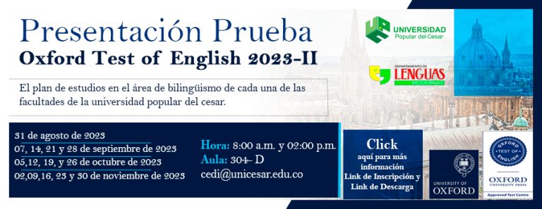 PRESENTACIÓN PRUEBA OXFORD TEST ENGLISH 2023 - II