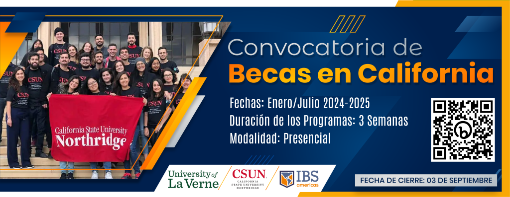 Banner Convocatoria becas en California USA