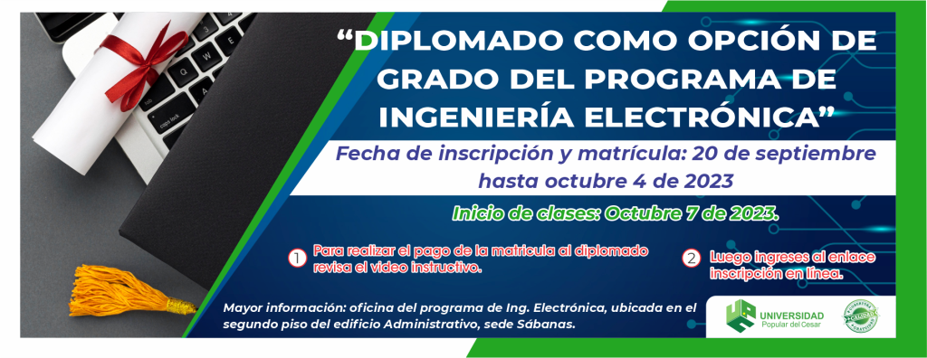 Banner Diplomado como opción de grado del Programa de Ingeniería Electrónica