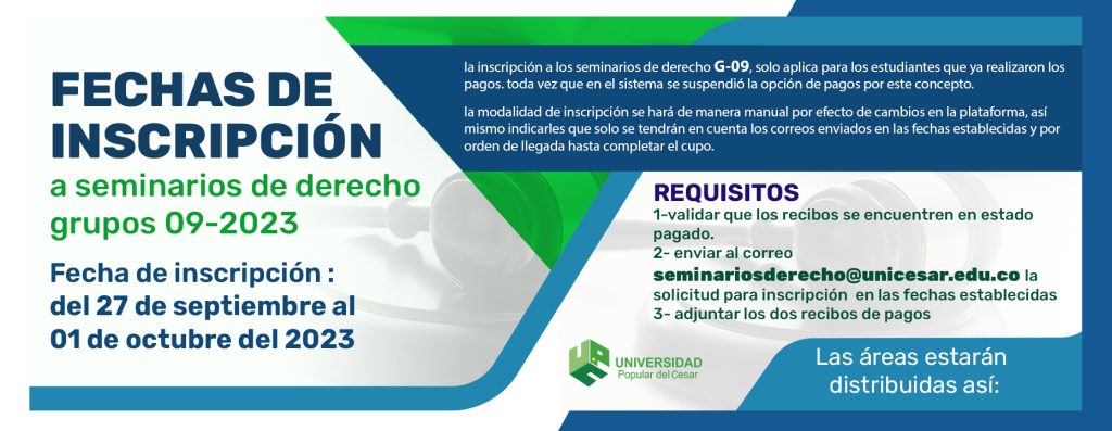 Banner Seminarios de Derecho grupos 08-2023