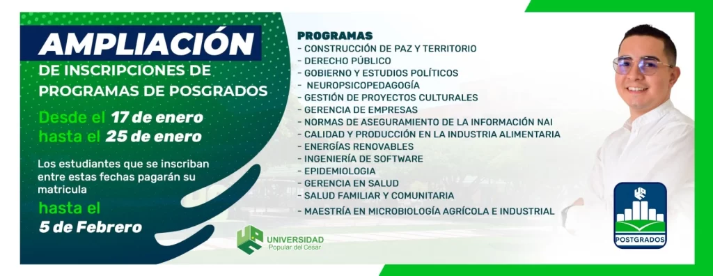 Banner de Inscripciones de programas de postgrados