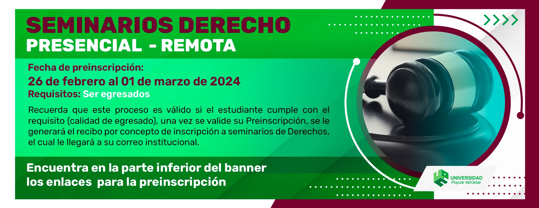 Banner Seminarios de Derecho