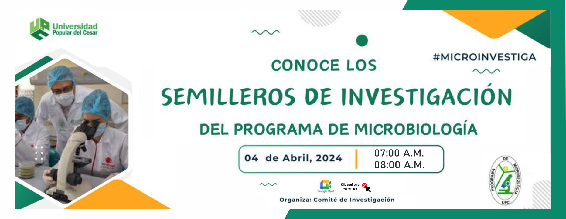 JORNADA “CONOCE LOS SEMILLEROS DE INVESTIGACIÓN DEL PROGRAMA DE MICROBIOLOGÍA”