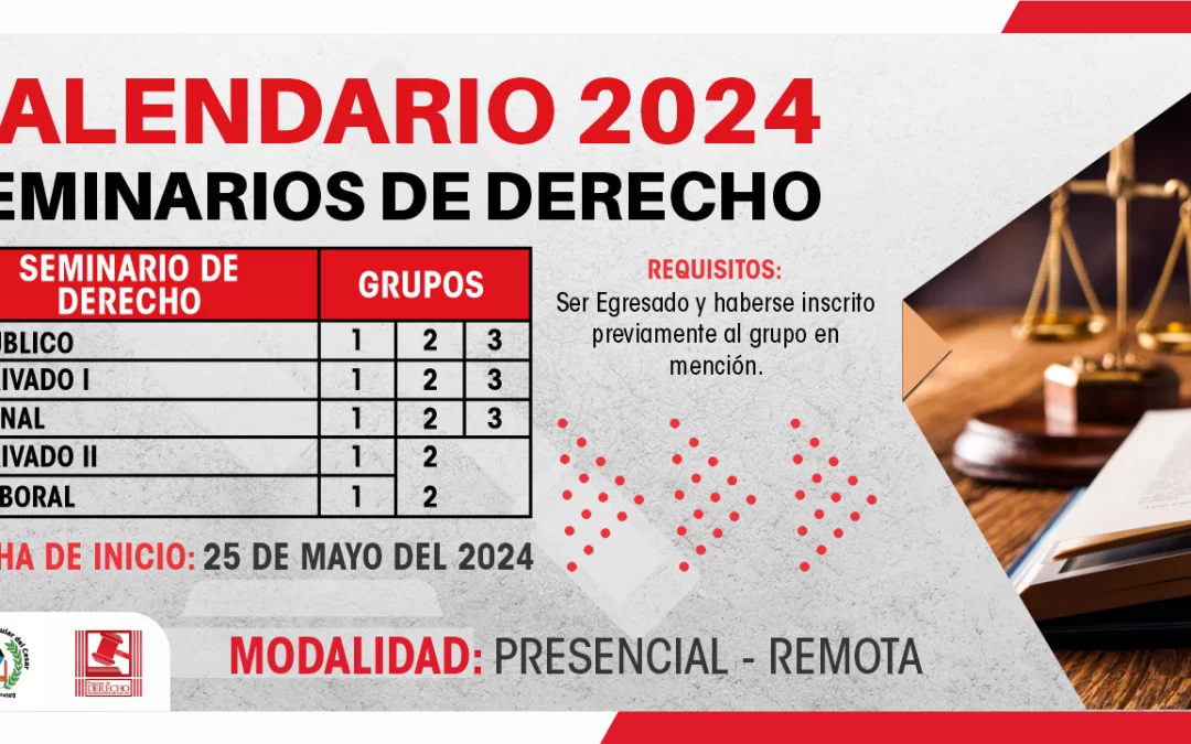 CALENDARIO SEMINARIOS DE DERECHO 2024