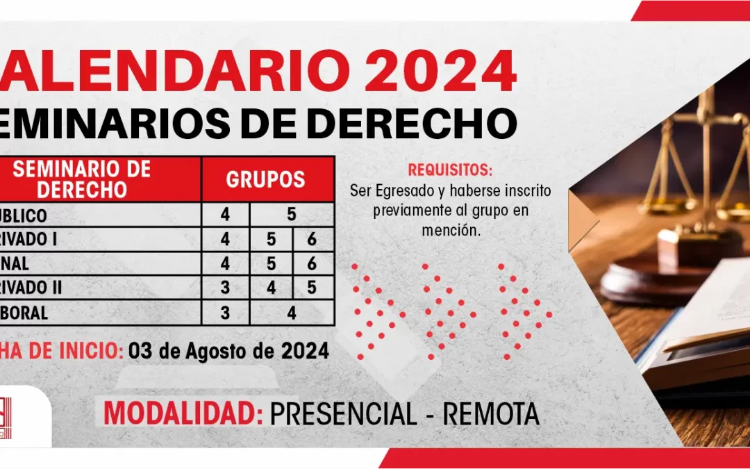 CALENDARIO 2024 – SEMINARIOS DE DERECHO