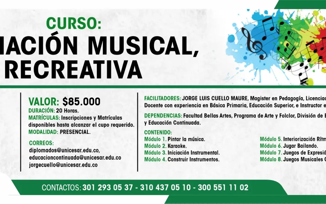 CURSO INICIACIÓN MUSICAL, RECREATIVA