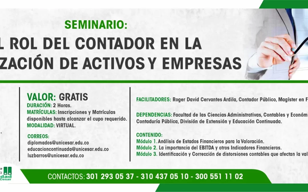 SEMINARIO EL ROL DEL CONTADOR EN LA VALORIZACIÓN DE ACTIVOS Y EMPRESAS