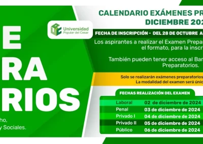 CALENDARIO EXÁMENES PREPARATORIOS DICIEMBRE 2024