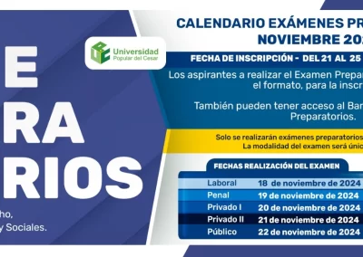 CALENDARIO EXÁMENES PREPARATORIOS NOVIEMBRE 2024