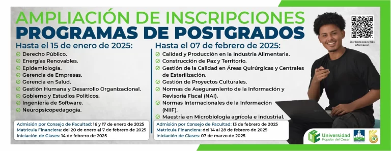 Ampliación de inscripciones programas de postgrados