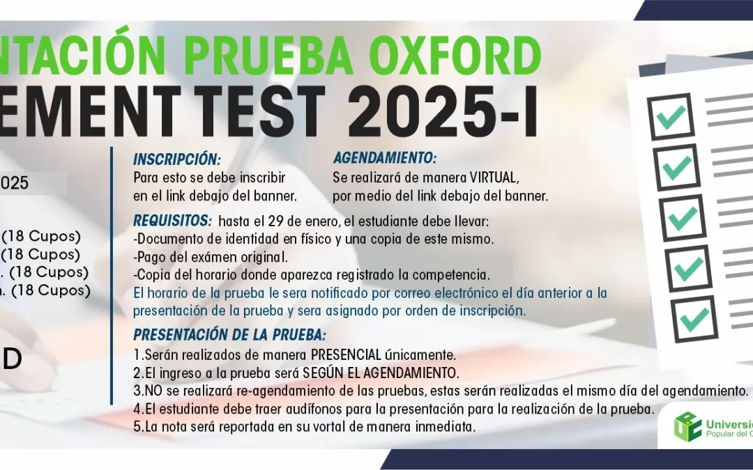 PRESENTACION PRUEBA OXFORD PLACEMENT TEST 2025 – I