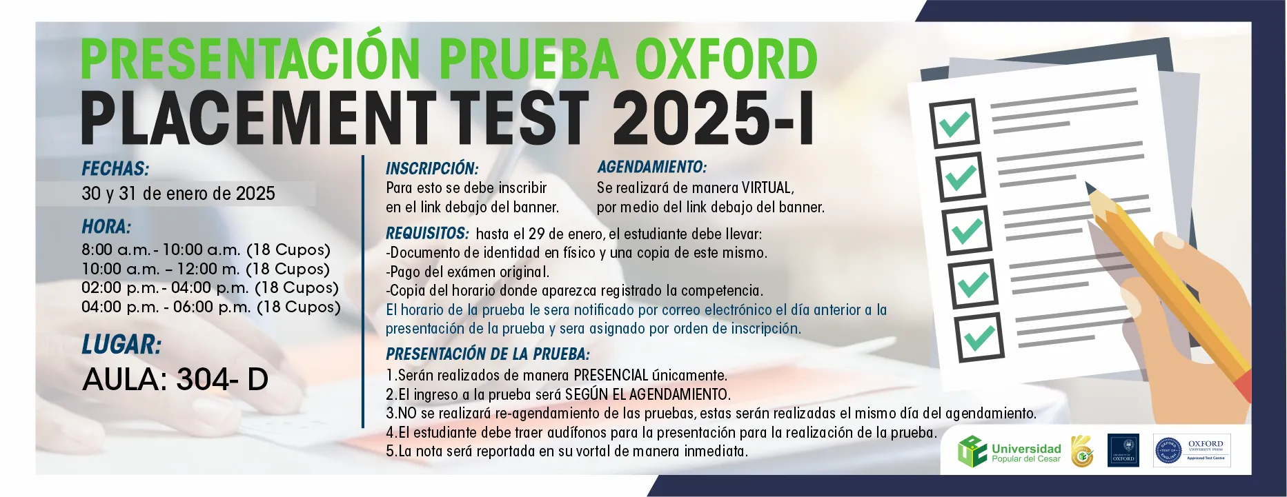 PRESENTACION PRUEBA OXFORD PLACEMENT TEST 2025-I