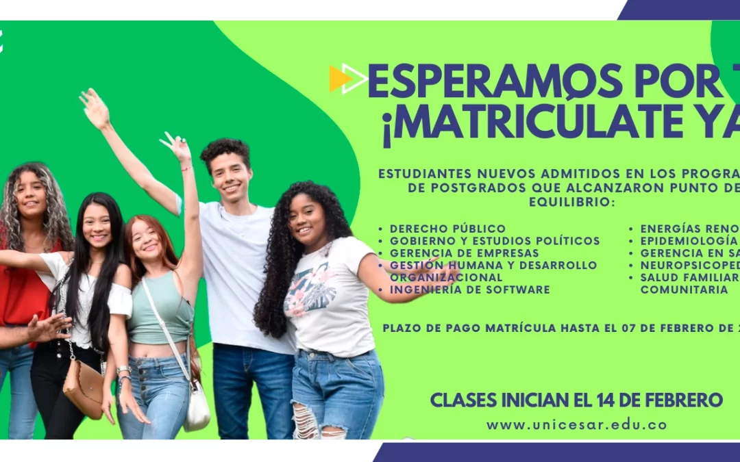 ¡MATRICÚLATE YA! – POSTGRADOS ESTUDIANTES NUEVOS