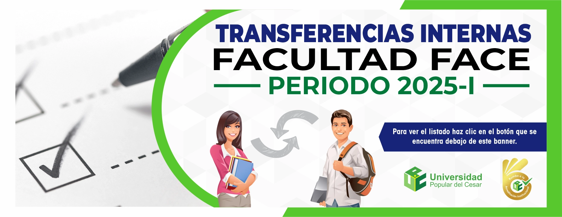 Transferencias internas facultad de FACE periodo 2025-1