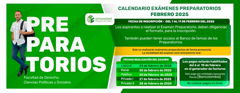 Banner Preparatorios Febrero 2025, calendario de exámenes preparatorios. fecha de inscripción del 7 al 11 de febrero de 2025