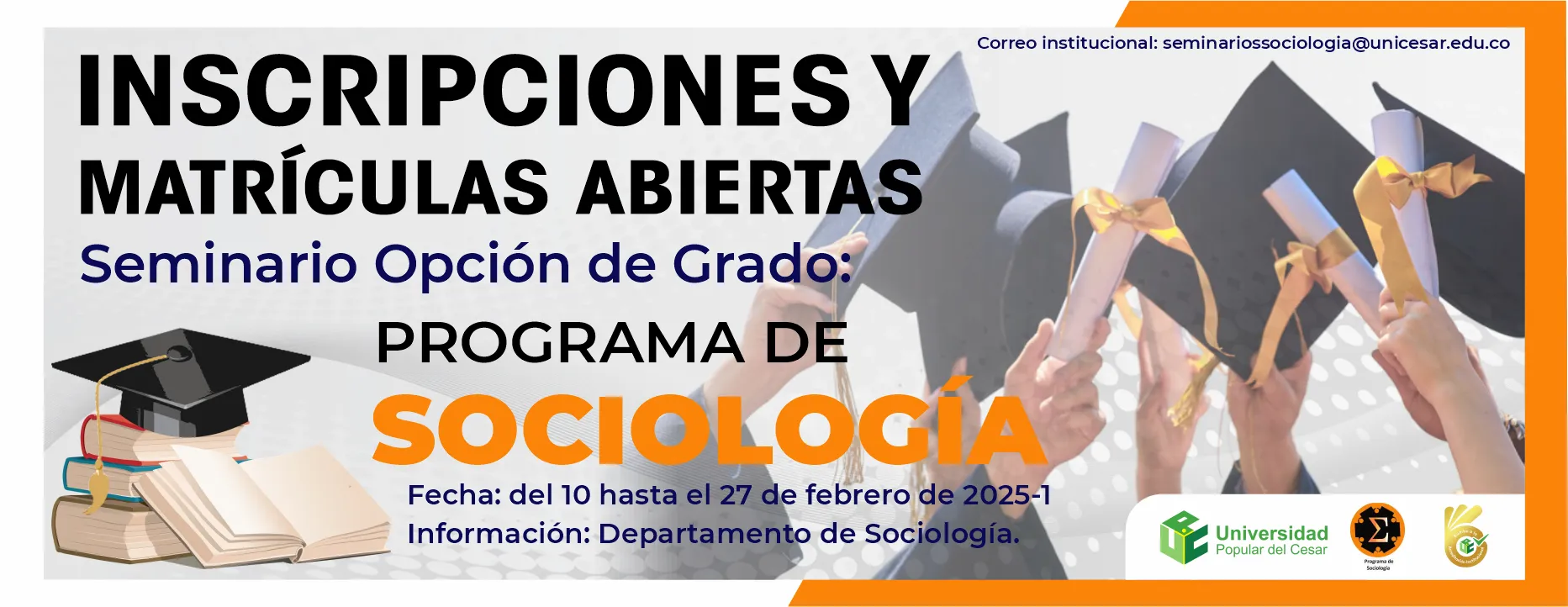 Inscripciones abiertas al seminario opción de grado del programa de Sociología - fecha: del 0 al 27 de febrero de 2025