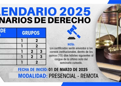 CALENDARIO SEMINARIOS DE DERECHO 2025